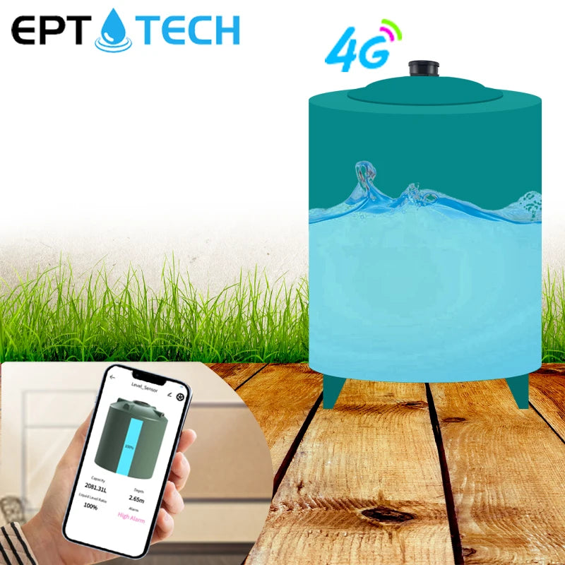 EPTTECH TLC2206-ESP 4G IoT ESP32 Ultrasonic Level Controller for Irrigation Farm Poly Rainwater Tanks & Level Monitor Remote