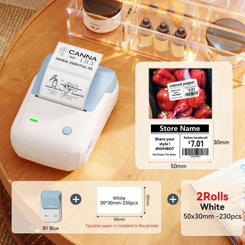 Niimbot B1/B1 PRO Thermal Label Printer Bluetooth Pocket Label Maker Barcode QR Code Self-adhesive Sticker Labeling Machine