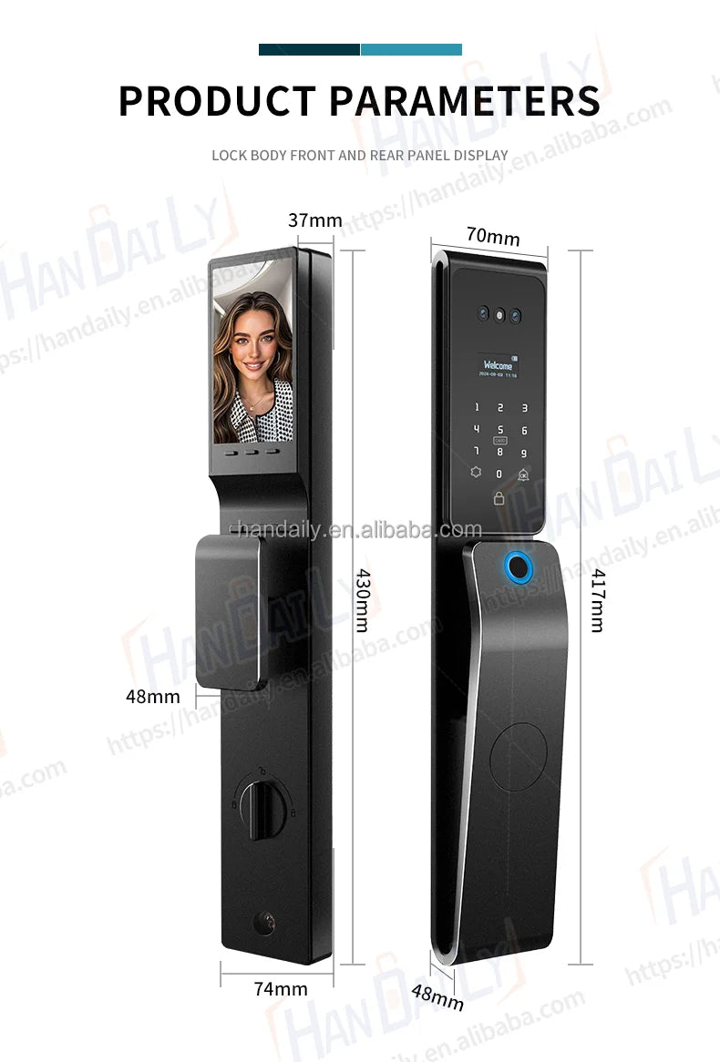 Waterproof App Smart Real Time Video Call Digital  3D Face Recognition Smart Biometric Fingerprint Digital