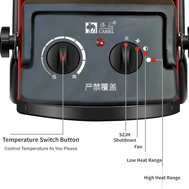 Industrial Portable Electric Heater Blower with Adjustable Ceramic Heating Stove Radiator Natural Hot Wind Thermal Air Warmer