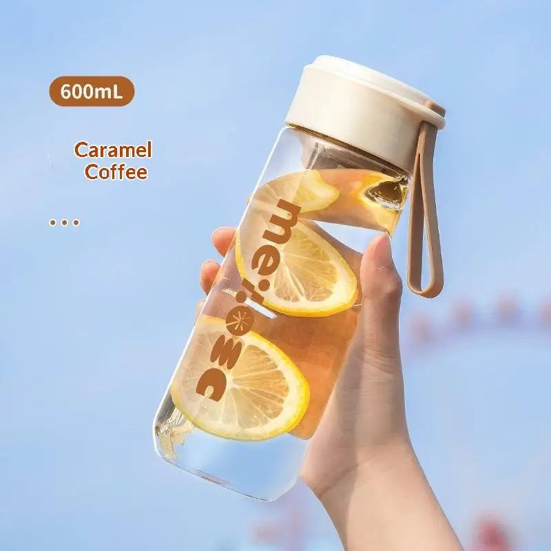 600ML Large Capacity Water Bottles Student Portable Direct Drinking Brief Plastic Cup Kids High Temperature Resistance Bottles