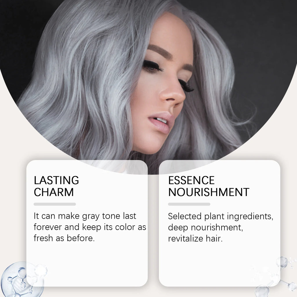 Silver Grey Hair Color Spray Permanent Grandma Grey Hair Dye Unisex Smoky Fashionable Punk Style Quick Coloring Hair Spray 30ml