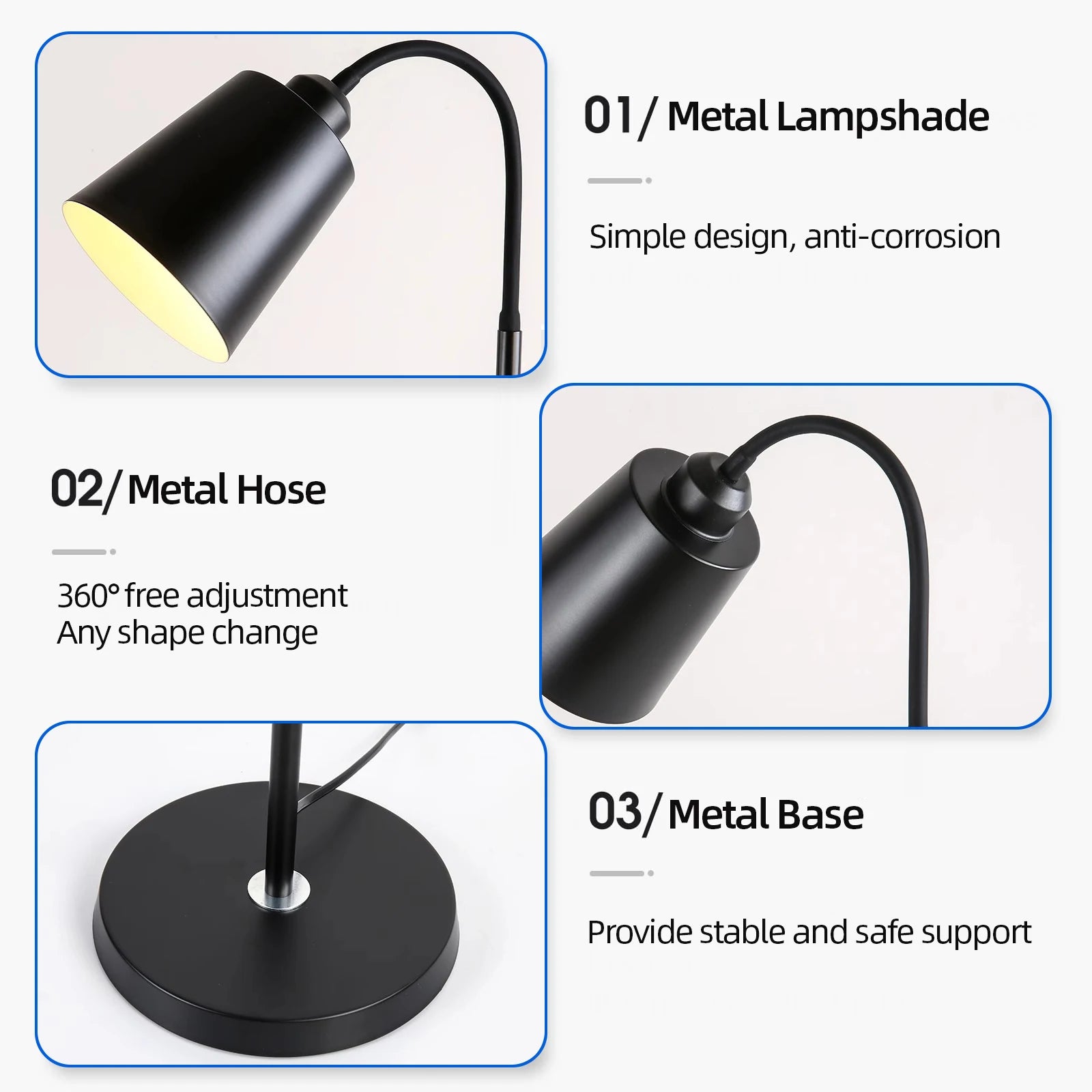 Modern LED Floor Lamp Adjustable Standing Light for Living Room Bedroom Office Indoor Decoration Sofa Reading Lighting