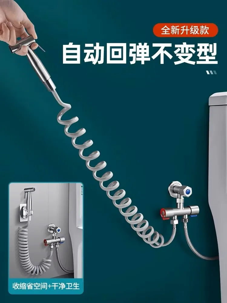 New 1Pcs 1.5M/2M/3M/5M Telephone Line Spring Shower Hose Toilet Bidet Bathroom Accessories Sprayer Connect Pipe Flexible