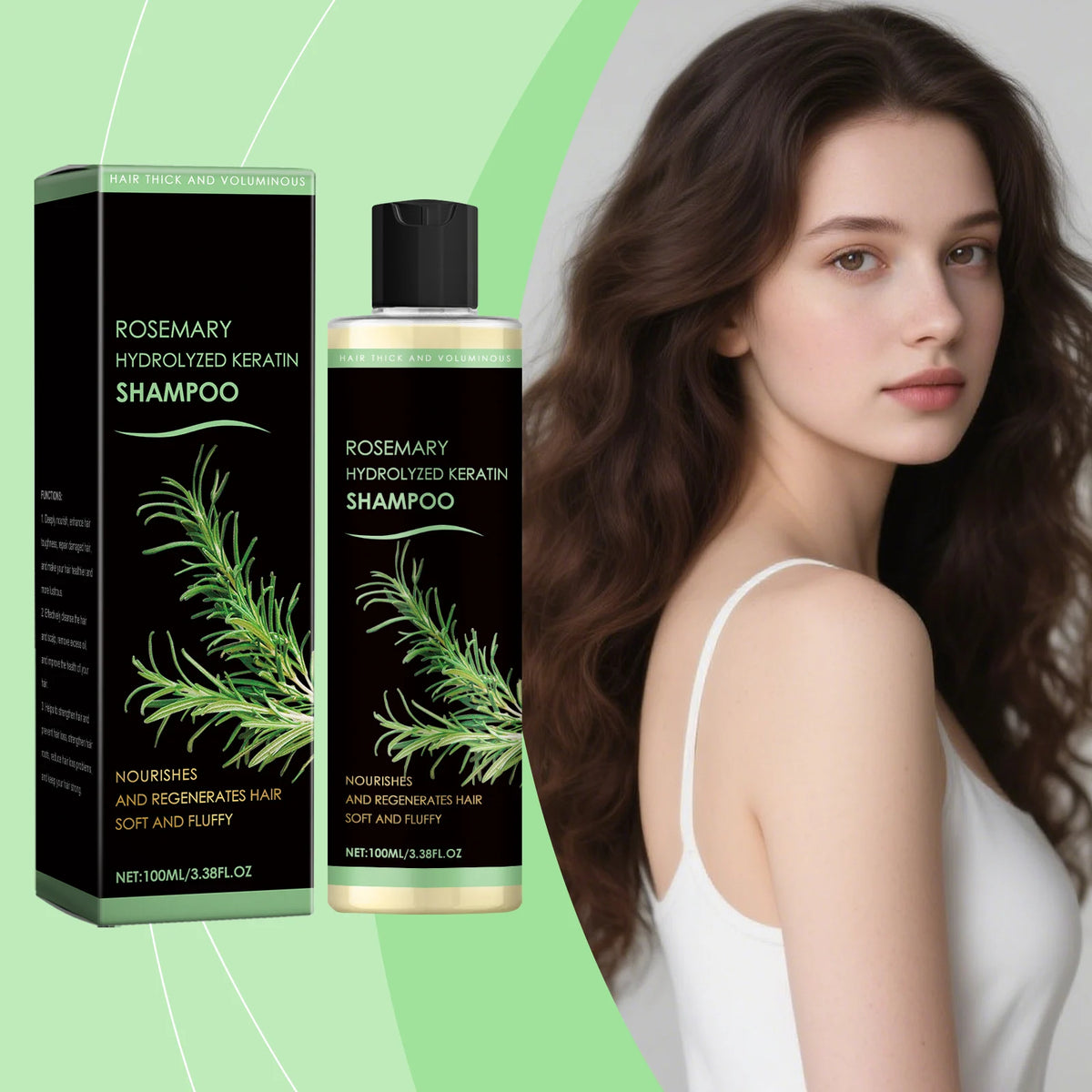 PAULINE PESERY Rosemary Shampoo Is A Daily Cleansing Shampoo For The Scalp, Moisturizing Hair, Nourishing Natural Luster, Smoothness And Hydration