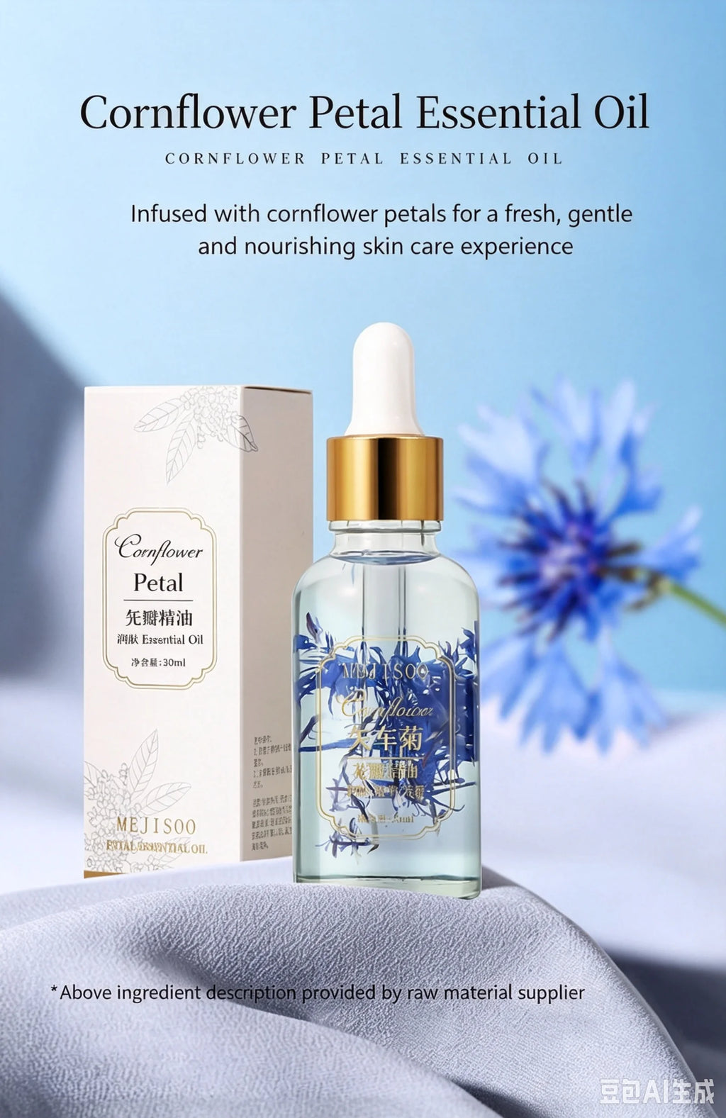 Natural Marigold & Rose Petal Essential Oil Body Massage Oil for Back Opening Therapy Facial Essence Hair Nourishing Care Oil