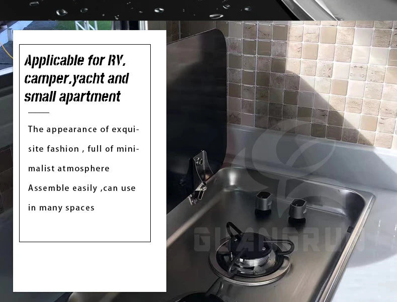 High Quality Two-Burner Gas Stove For Indoor Use Safe Tempered Glass Lid For RV Motorhome Caravan Boat
