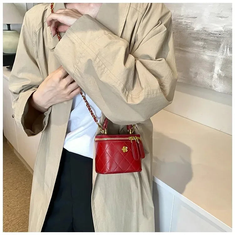 Mini Square Chains Handbag Thread Crossbody Bags Designer Box Bag with Short Handle Ladies High Quality Luxury Top-handle Bag