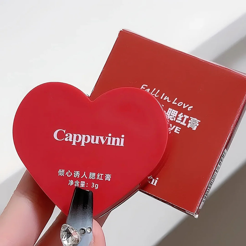 Love Air Cushion Powder Blusher with Mirror Red Rouge Matte Whitening Waterproof Makeup Cheek Tint Contour Peach Blush Cream