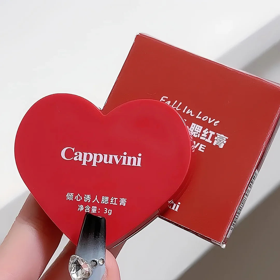 Love Air Cushion Powder Blusher with Mirror Red Rouge Matte Whitening Waterproof Makeup Cheek Tint Contour Peach Blush Cream