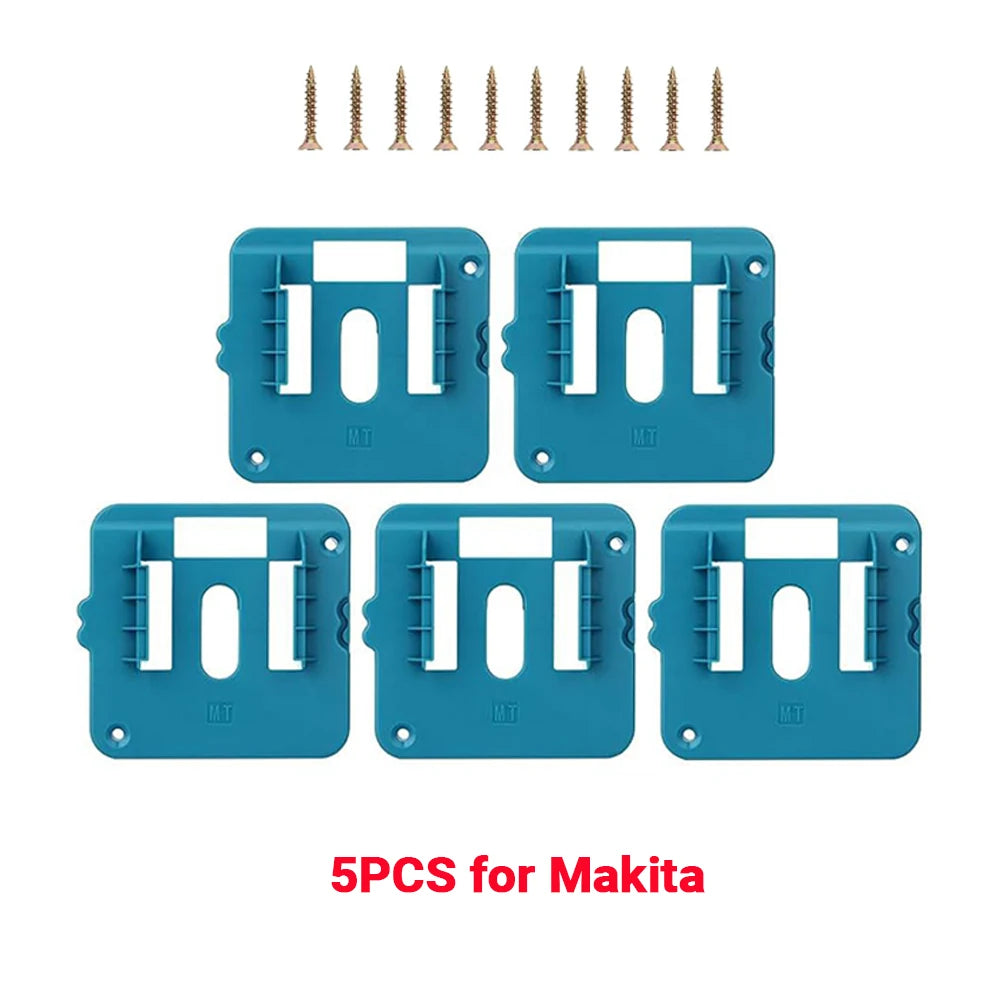 5PCS Battery Holder for Makita 18V Li-ion Battery Tools Machine Holder Storage Rack Wall Mount for BL1860 BL1850(No Battery)