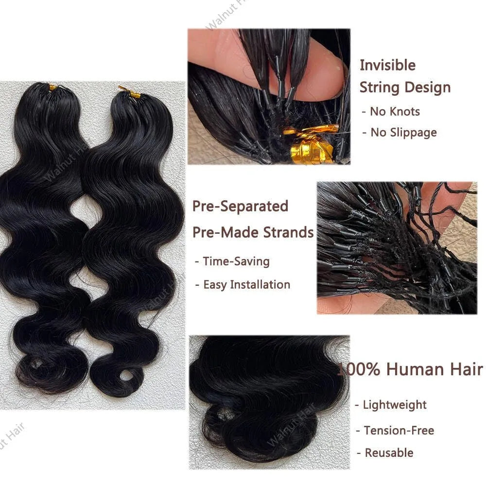 Body Wave Boho Braids 100% Raw human hair Extensions Miracle Knots Crochet Human Hair For Braiding Feathered Human Crochet Hair