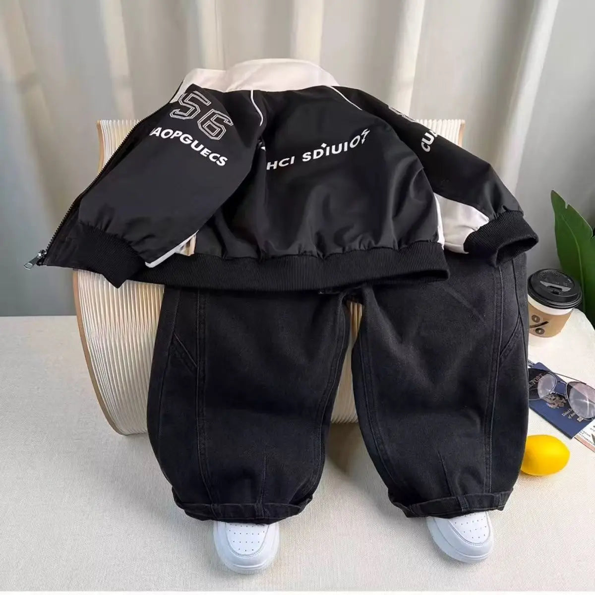 Boys' Outerwear Autumn Children's Cool And Handsome Motorcycle Suit 2026 New Stylish Baby Thin Jacket Trend