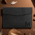 Customized Name PU Leather A4 Document Bag, 5 Colors, File Folder for Office & Travel, Stylish Organizer