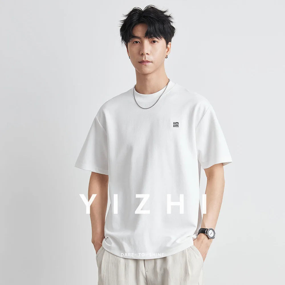 2025 Summer New Men Loose Short-sleeved Casual Breathable Quick-drying Ice Silk T-shirt Solid Color Half-sleeved Top M-3XL