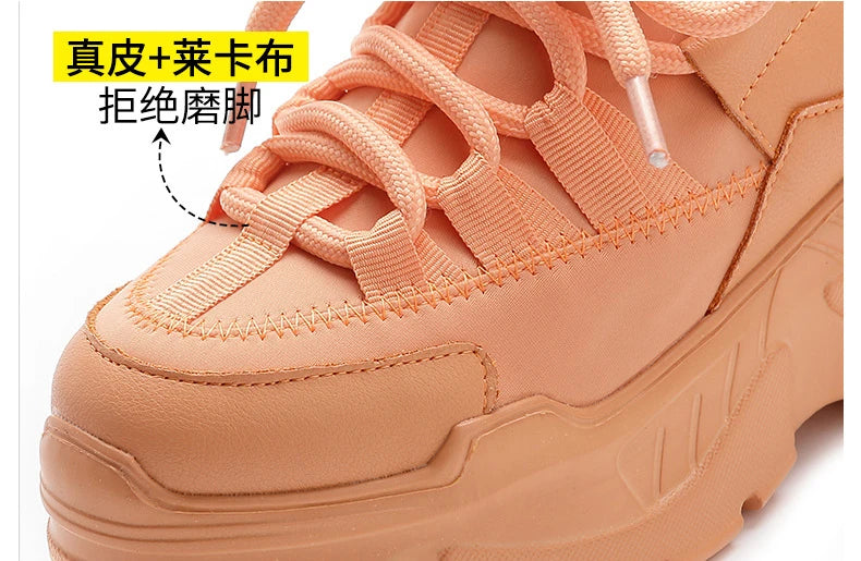 White Sneakers Women Sports Shoes for Women Inner Height Increasing Women's Shoes Winter Warmth Platform Shoes Zapatillas Mujer