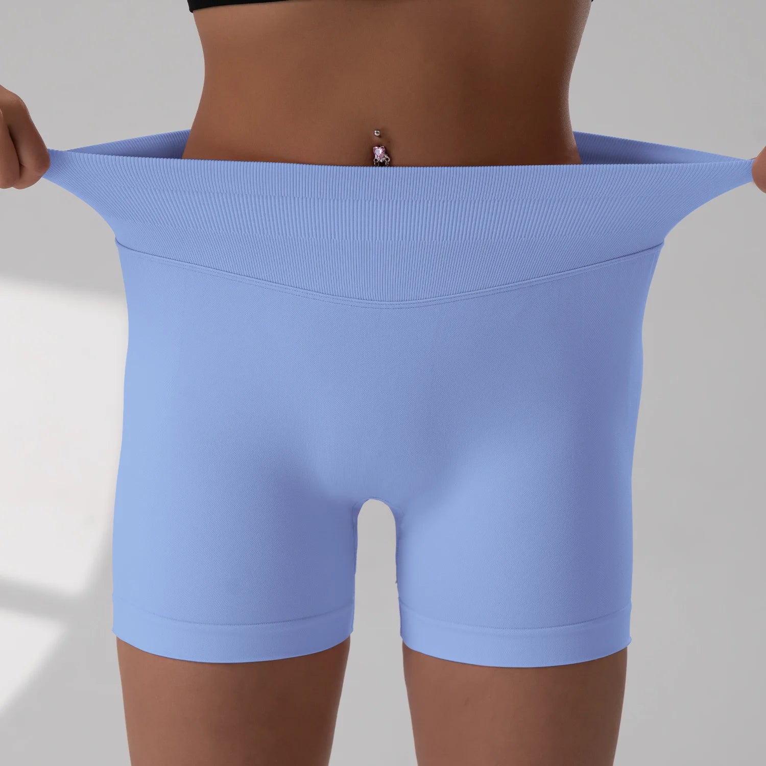 Summer Women Sexy Seamless Fitness Sports Biker Shorts Low Waist Gym Short Workout Scrunch Butt Yoga Leggings