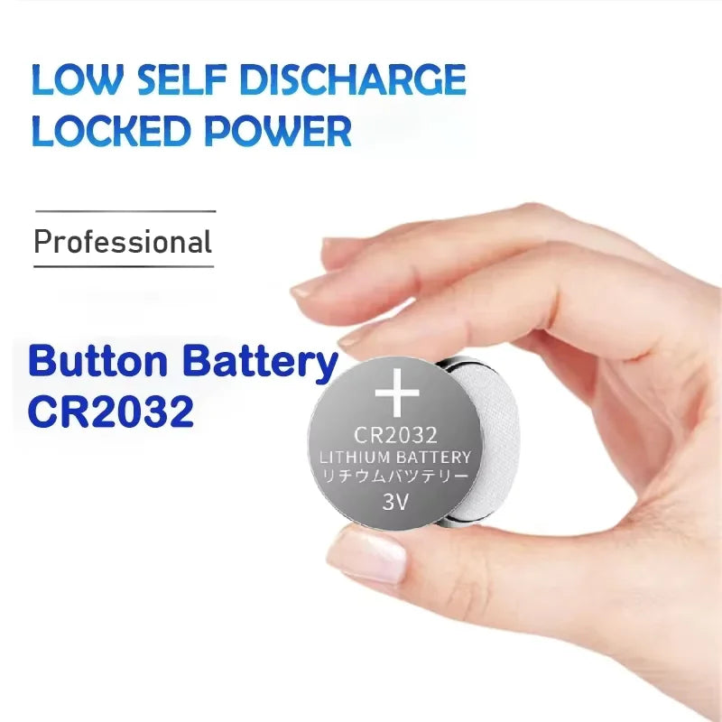 25PCS Long Shelf Life Panasonic CR2032 Battery, 3V Lithium Coin Cell for Remote Key Scale Motherboard