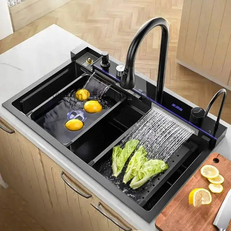 Smart Creative Kitchen Sinks for Apartments Modern Metal Multi-functional Sinks Luxury Household Kitchen Sinks for Rental Houses