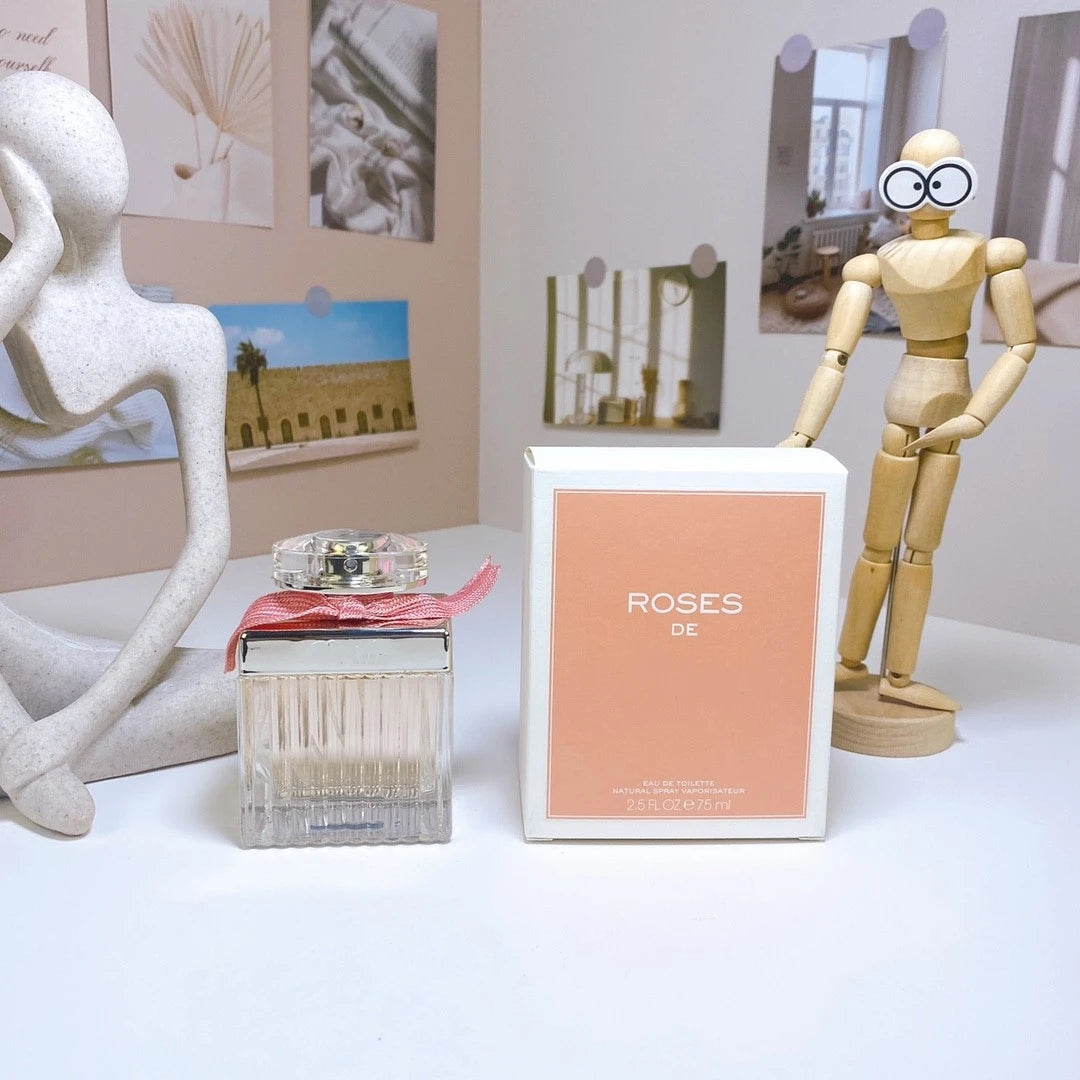 Transparent Striped Bottle, Fresh Soft Long Lasting Fragrance for Her,Elegant Ribbon Bow Perfume 75ml EDP