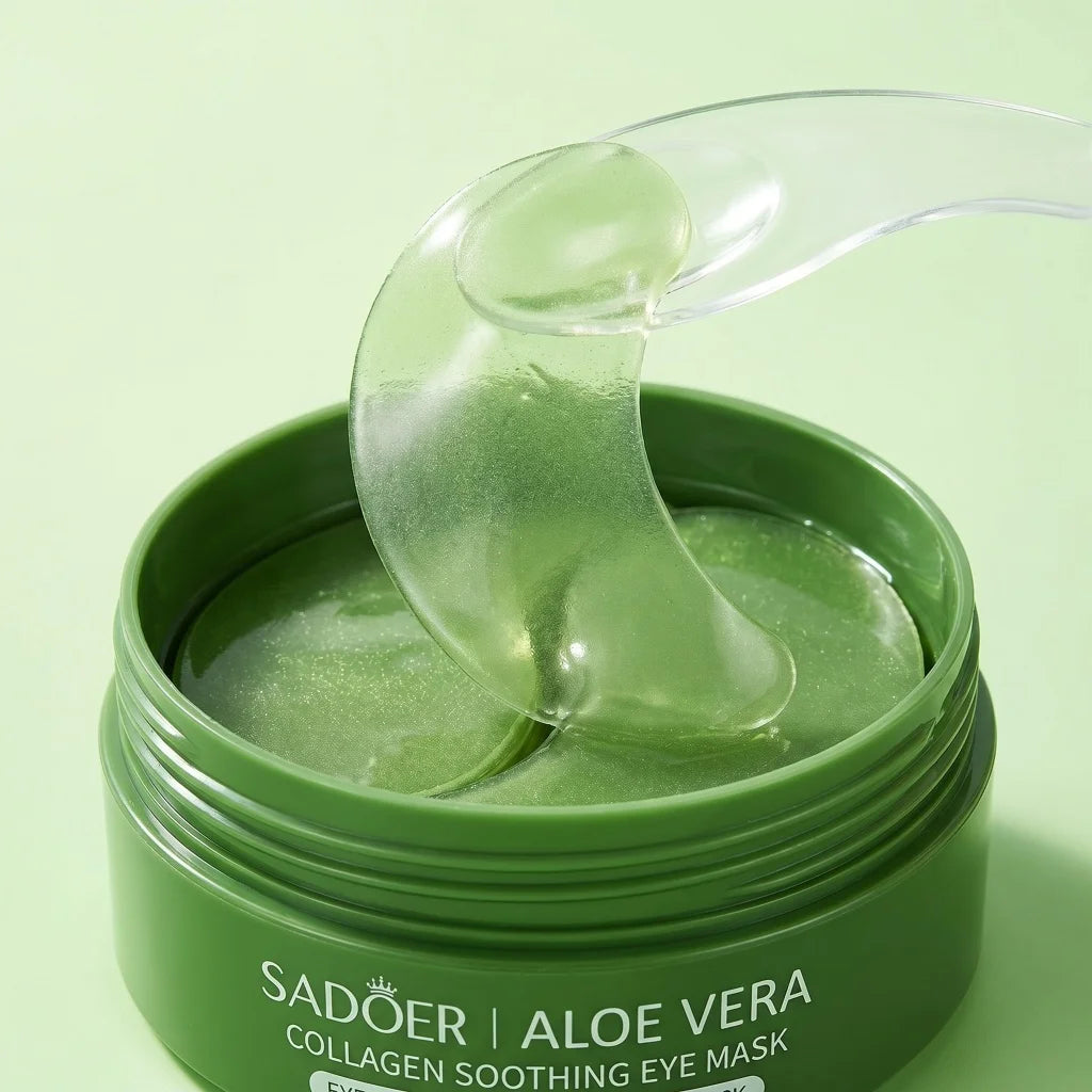 Aloe Vera Collagen Eye Mask 60Pcs Soothing Moisturizing Firming Eye Patches Hydrating Eye Skin Care for Puffy Eyes Dark Circles