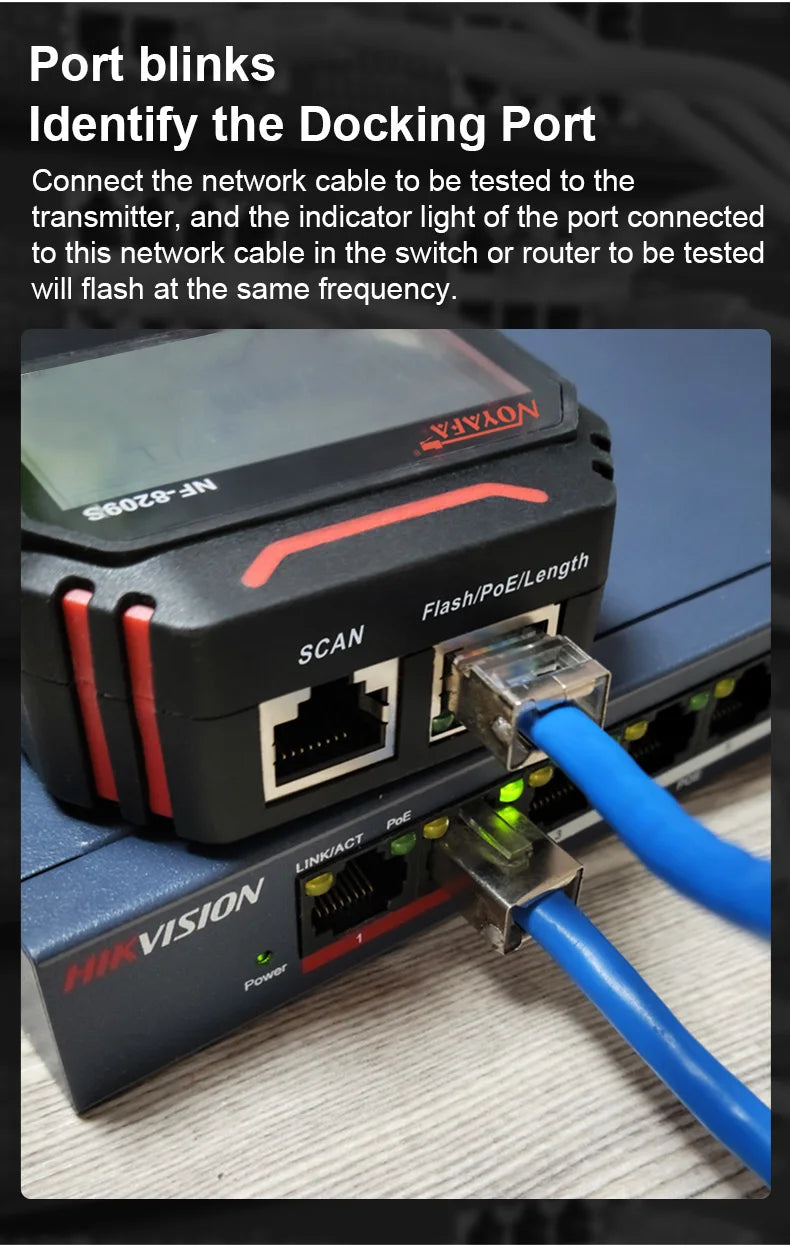 Network Cable Tracker NOYAFA NF-8209S Lan Measure Tester Network Tools LCD Display Measure Length Wiremap Tester Cable Tracker