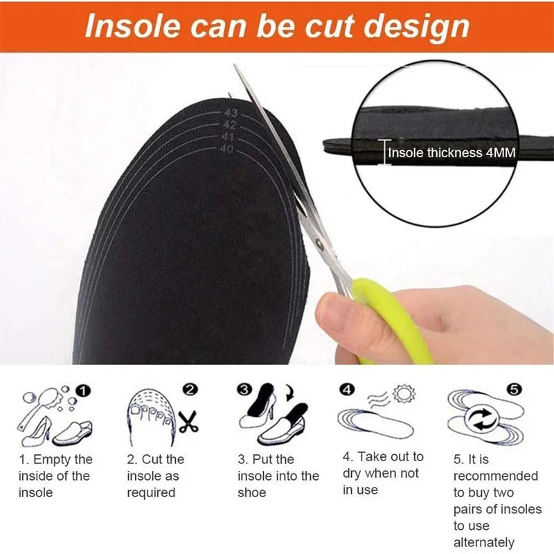 1Pair Winter Heated Insoles USB Heating Feet Warmer Thermal Shoes Sock Pad Heated Insoles Washable Full Foot Fever Unisex
