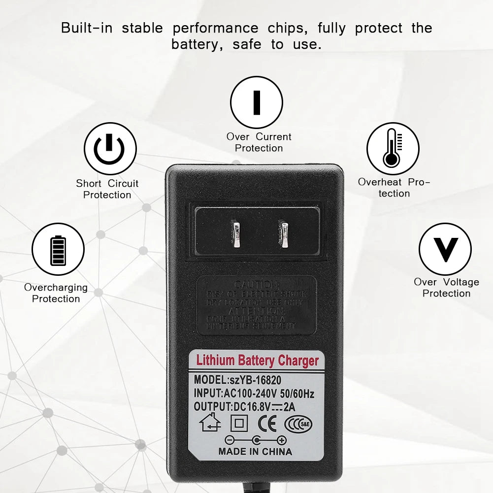 Battery Lithium Battery 16.8V 2A Replacement Power Adapter Lithium Ion Battery Safe
