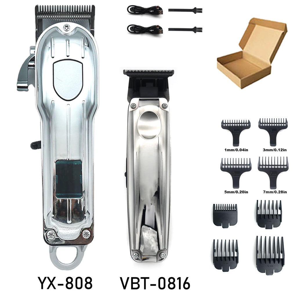 Beard Trimmer for Men with DLC Blade T-Blade Zero Gapped 8000RPM 5W Low Noise Cordless Professional Hair Trimmer Machine Barber