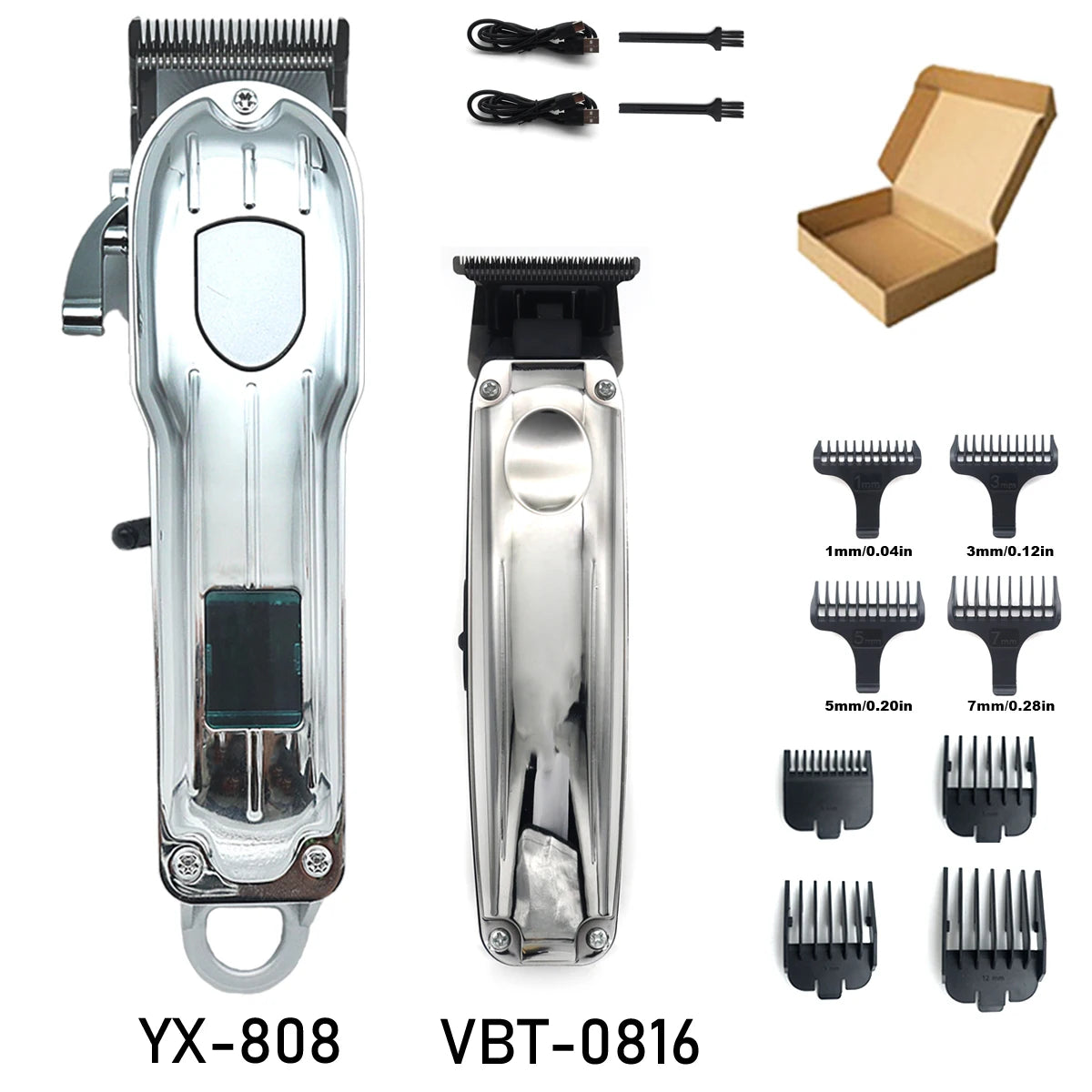Beard Trimmer for Men with DLC Blade T-Blade Zero Gapped 8000RPM 5W Low Noise Cordless Professional Hair Trimmer Machine Barber