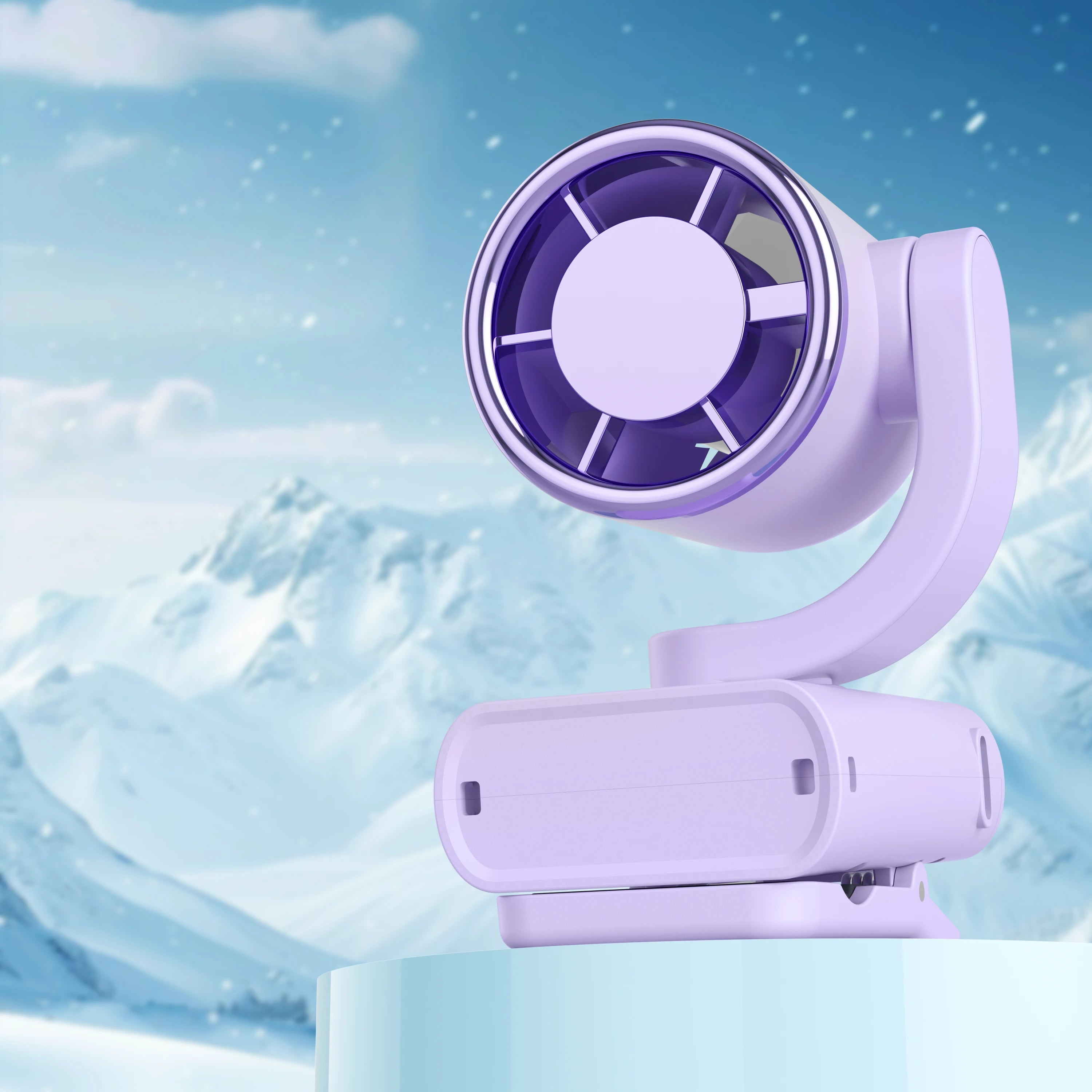 Portable rechargeable clip-on fan, rotating hanging fan with air-cooling function, suitable for outdoor and camping use. The fan