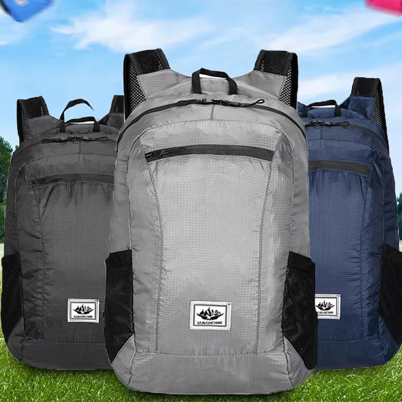 Outdoor Lightweight Travel Bag 20L Large Capacity Foldable Waterproof Backpack for Men and Women Hiking Daily Bag