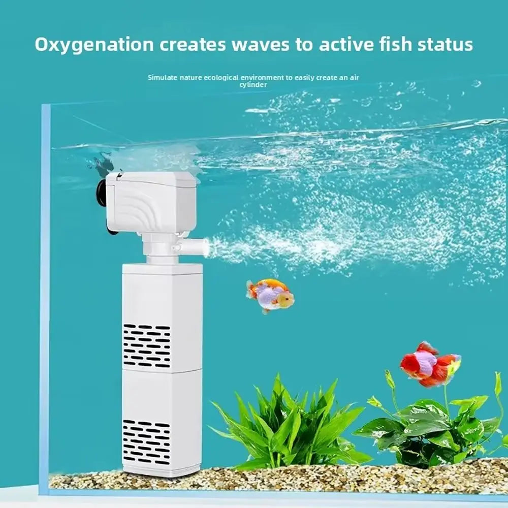 1Pcs Durable Submersible Silent Aquarium Filter Pump 3 in 1 4/6/15/20/25/35W Air Oxygen Aerator Water Change 220V Wave Maker