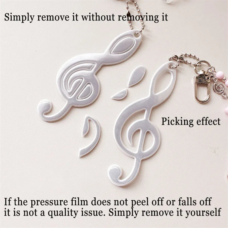 Y2K Music Themed Bag Charm Ribbon Bow Heart Keychain ItaBag Backpack Hanging Decor Ornament Accessory Gift For Teenage Girls