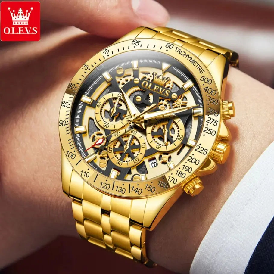 OLEVS 9913 Mens Watch Quartz Watch Classic Multifunctional Business Watch For Men 30m Waterproof Luminous Box Gift