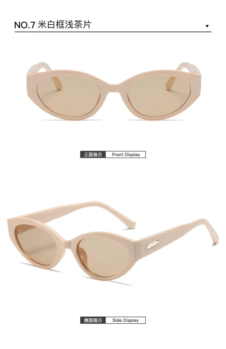 Small Oval Beautiful Sunglasses Women Men Brand Designer Fashion Sun Glasses Female Male Cool Punk Mirror Oculos De Sol