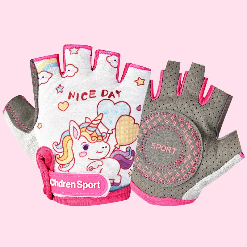 Summer Children's Gloves Sports Bicycle Boy Girl Cycling Anti-Wear Kids Roller Skating Training Exercise Protection Gloves