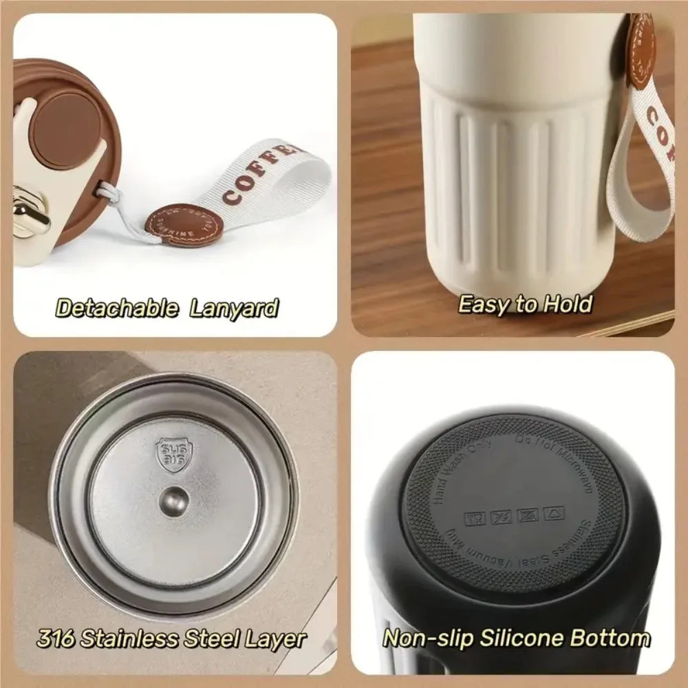 1pc Smart Thermos Bottle Water Digital LED Temperature Coffee Cup Stainless Steel Vacuum Cup Office Cup Business Portable Mug