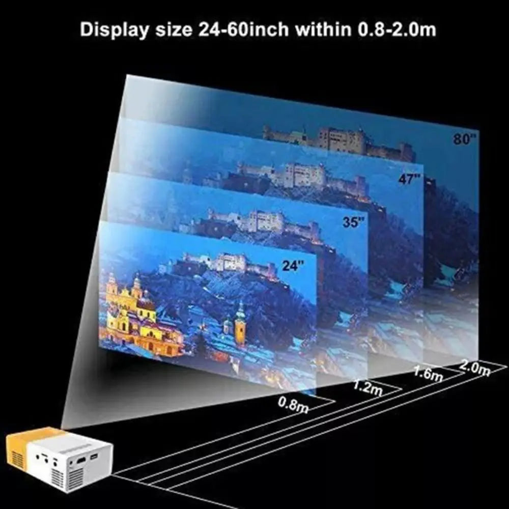 1080P Resolution Mini Projector Built-in Speaker Remote Control Portable Projector Halloween Gifts LCD Technology
