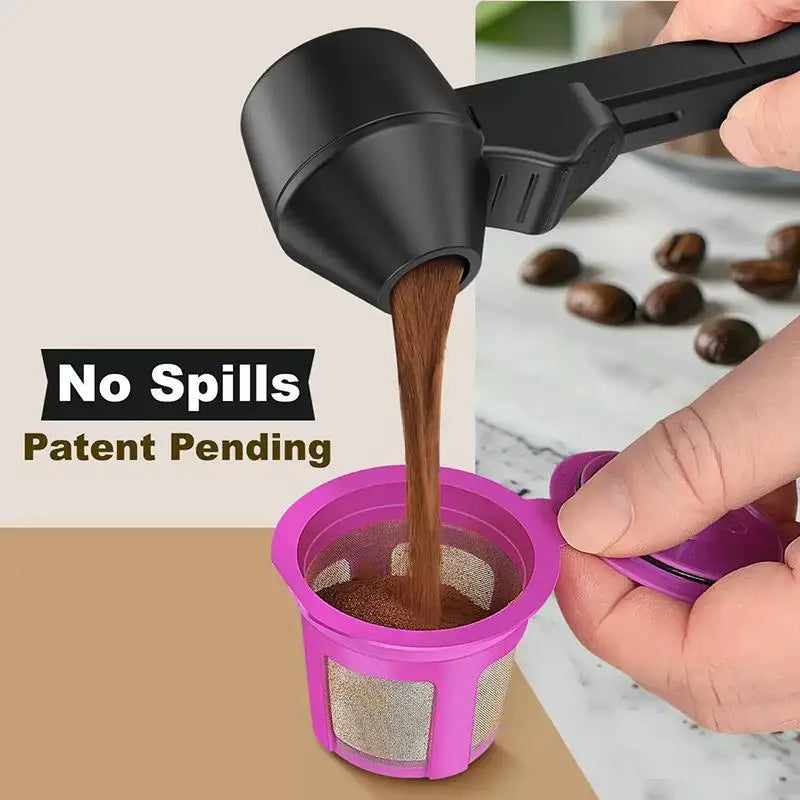 ✔Spill-Proof Protein Powder Sliding Spoon Reusable With Longer Handle Coffee Scoop Measuring Spoon Funnel Kitchen Gadgets