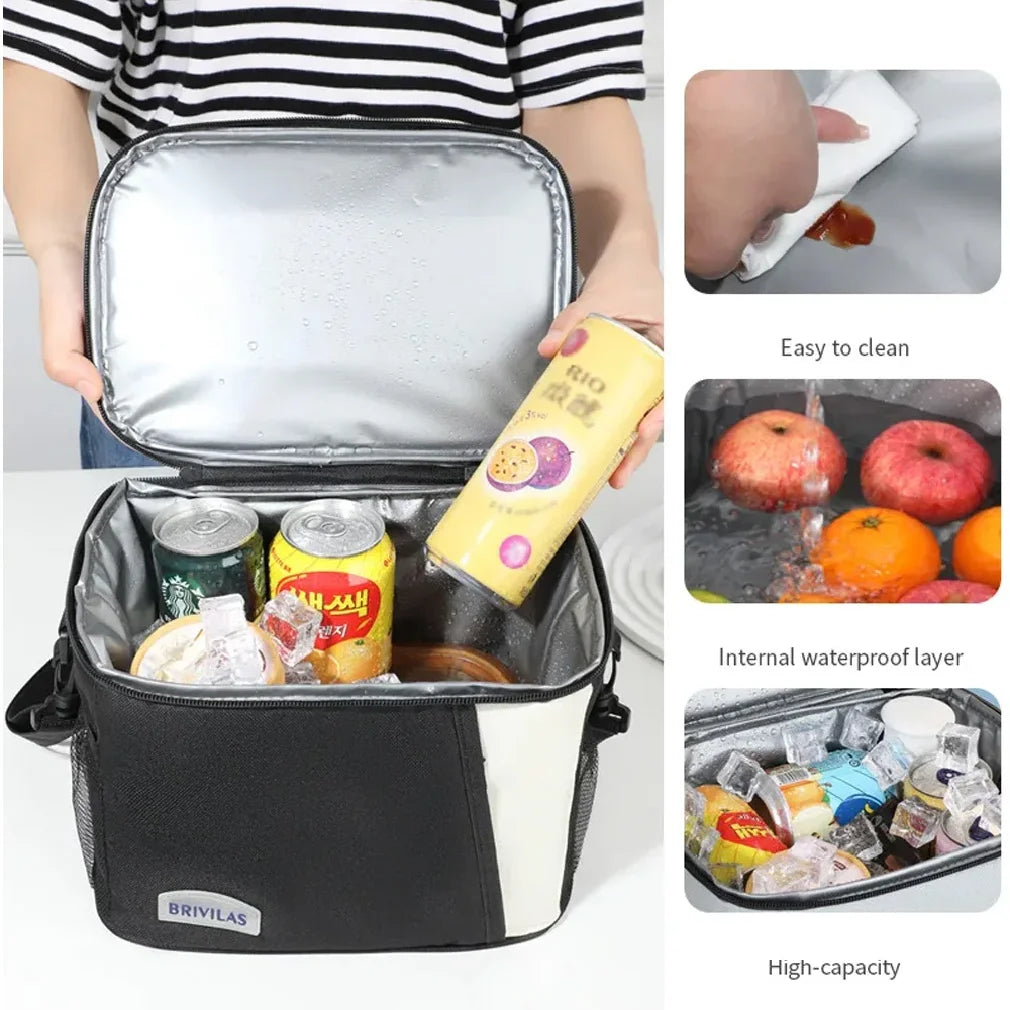 Insulated Lunch Bag Large Reusable Lunch Bags with Adjustable Shoulder Strap for Women Men, Ideal for Work, School & Outdoor Use