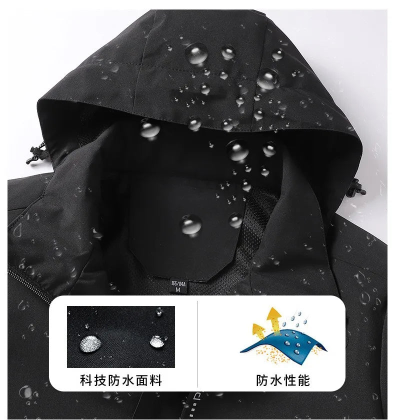 Men's Waterproof Raincoat Hooded Lightweight Cycling Jacket Windproof Hiking Outdoor Leisure Street Style Breathable Windbreaker