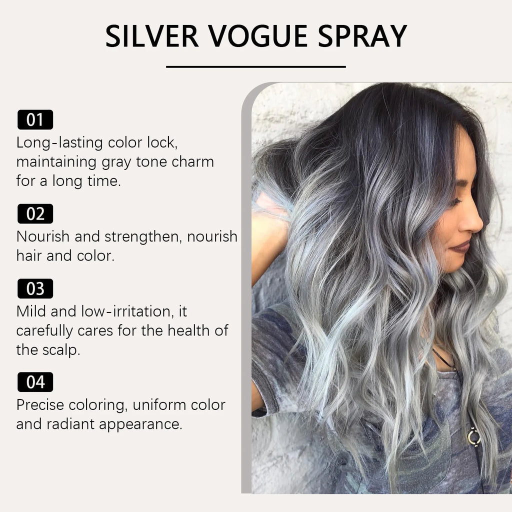 Temporary Silver Gray Hair Color Spray Disposable Washable Quick Dye Hairspray Fashion Party Cosplay Halloween Hair Styling