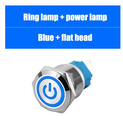 5PCS Metal Push Button Switch 12/16/19/22mm Momentary Latching Electric On/Off Power Start/Stop LED Light 5V 12V 220V Red Blue