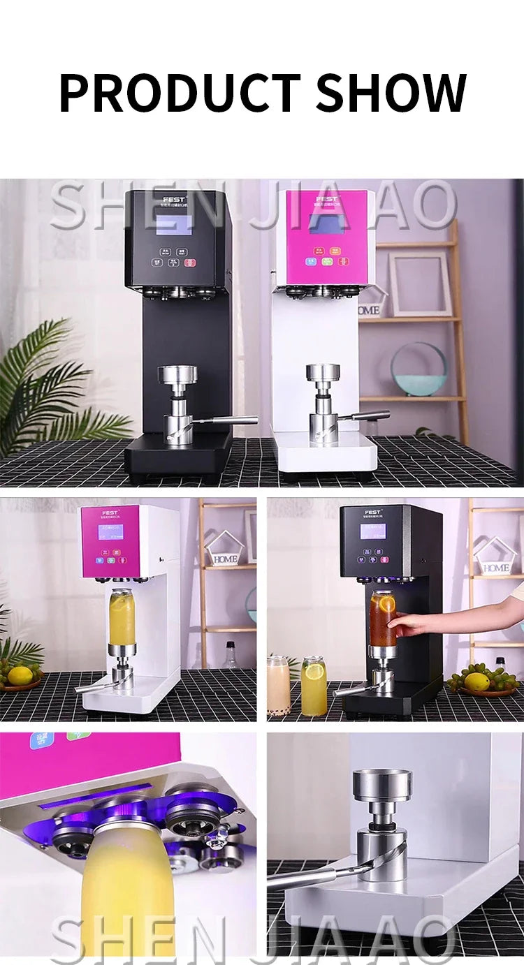 220V Can Sealing Machine Commercial Plastic Cans Automatic Beverage Sealing Machine Cup Milk Tea Equipment Complete