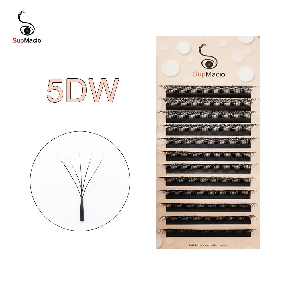 SUPMACIO 0.10mm 2d/3d/4d/5d W Eyelashes Extensions YY Lashes 0,10mm Premade Volume Fans ресницы для наращиван