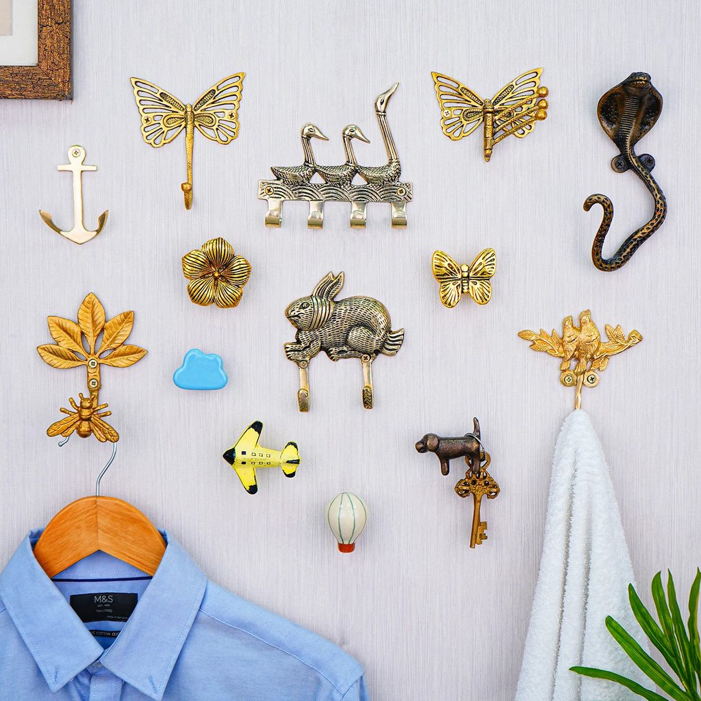 High Quality Blue Floral Ceramic Tiles Hooks Wholesale Handmade Decorative Wall Coat Hook Bulk Supplier Factory Price Wholesale