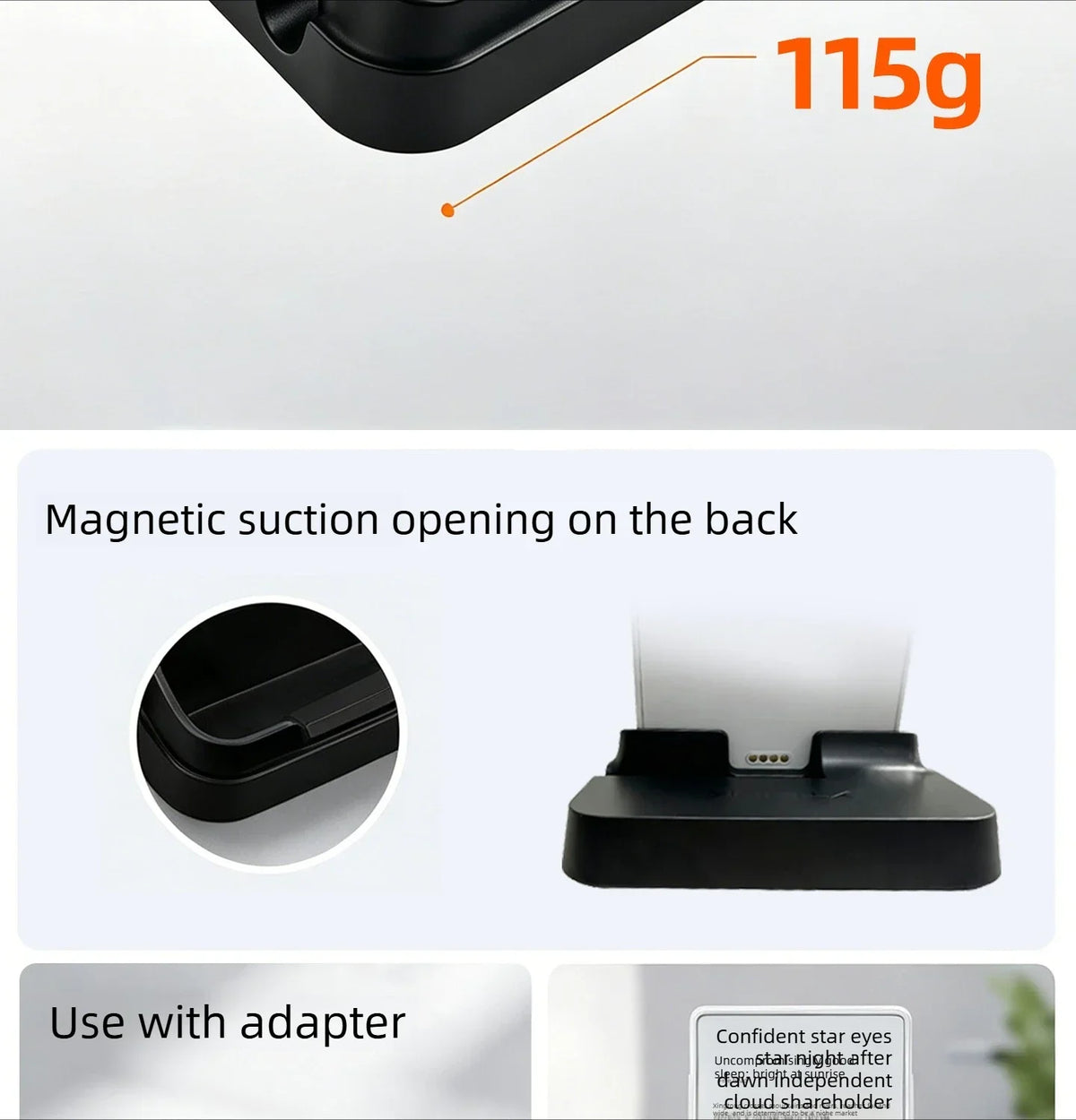 3in1 Charging Stand for XTEINK X3/X4 Pro E-Ink Reader, Desktop Cradle with 65 Degree Tilted Design, Storage Base for Tablet