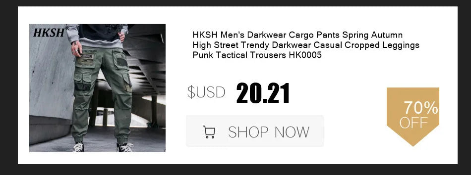 HKSH 2024 Spring Autumn Winter New Men Tide Punk Techwear Short Overcoat Jacket Fashion Chic Patchwork Coats Niche Design HK2916