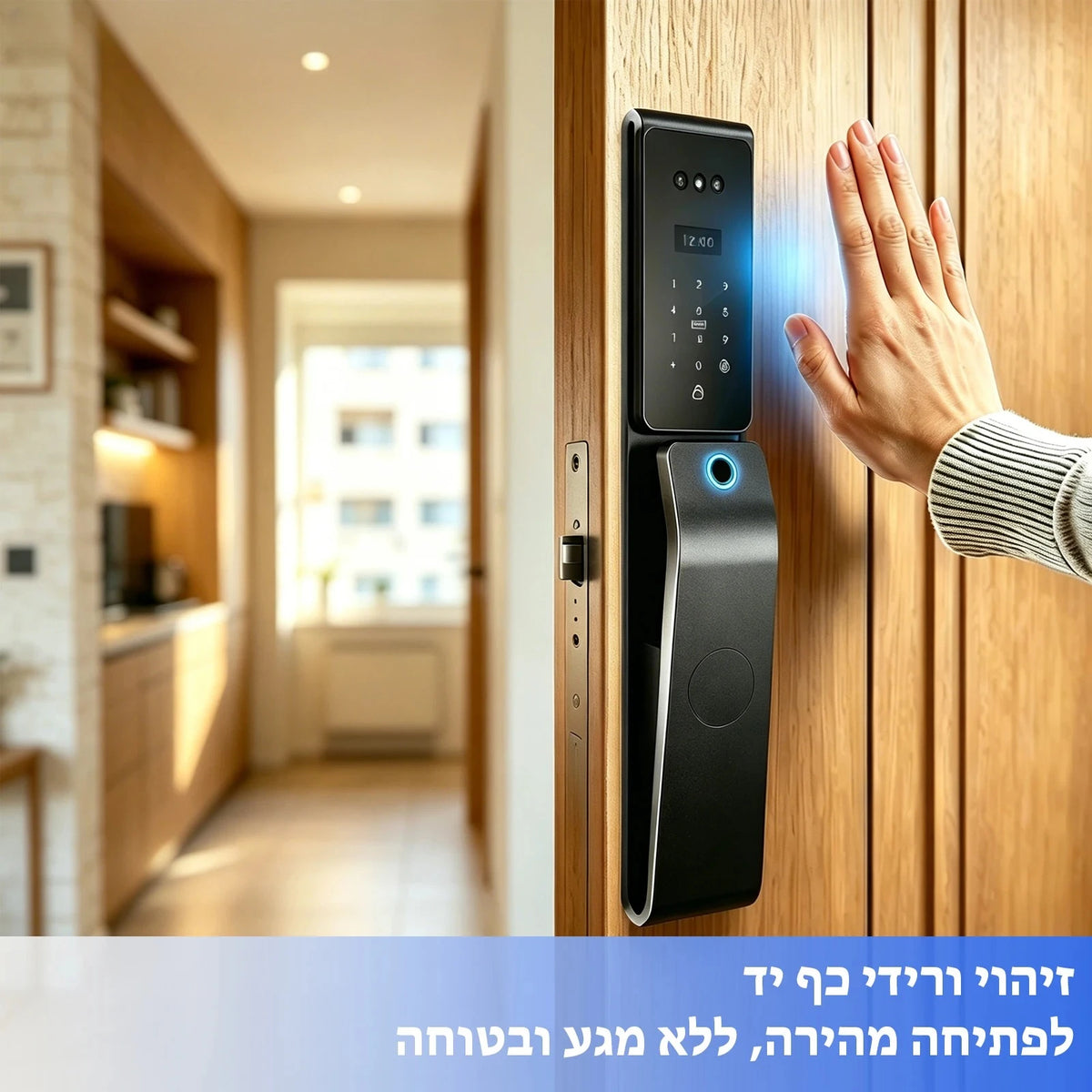 SmarDeer IP66 Waterproof Smart Lock,3D Facial Recognition Fingerprint Door Lock,Tuya Electronic Door Lock for Israel Standard